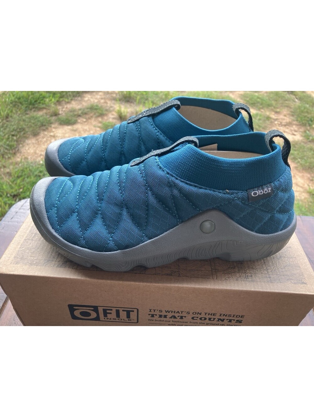 Oboz Whakata Puffy Mocs Slip On Insulated Yukon Blue Size 8 NEW w/ Box